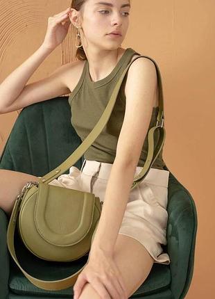 Женская кожаная сумка mandy оливковое