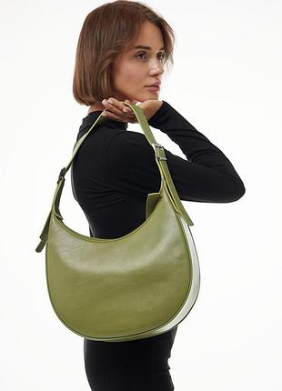 Женская кожаная сумка vivian оливковый