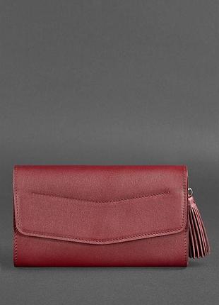 Женская кожаная сумка элис бордовая краст