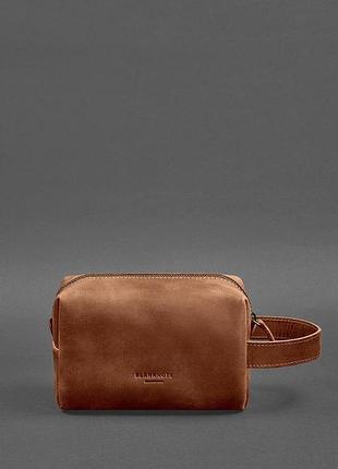 Кожаная косметичка-несесер 5.0 светло-коричневый crazy horse