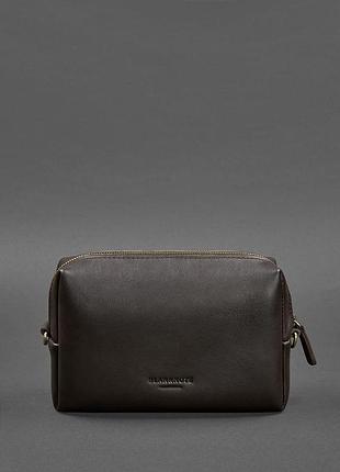 Кожаная косметичка-несесер 3.0 темно-коричневый краст