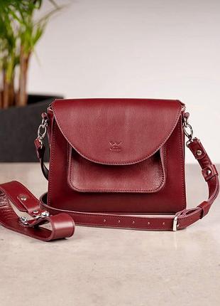 Женская кожаная сумка liv бордовая