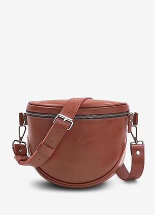 Кожаная сумка поясная-кроссбоди vacation светло-коричневый