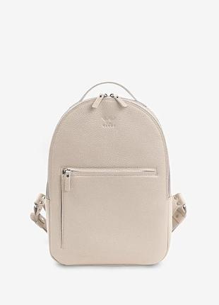 Кожаный рюкзак groove m светло-бежевый зернистый