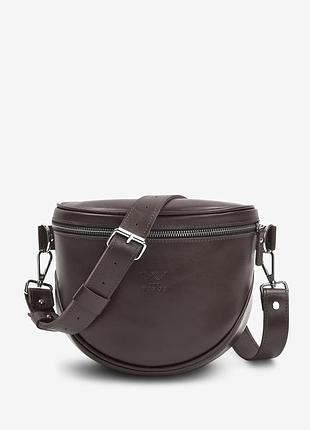 Кожаная сумка поясная-кроссбода. vacation темно-коричневый.
