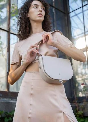 Женская шкіряна сумка ruby l ясно-бежева