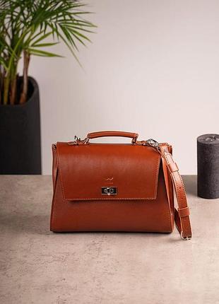 Женская кожаная сумка classic светло-коричневая