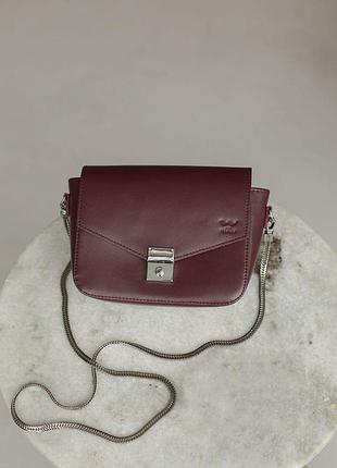Женская кожаная сумочка yoko бордовая