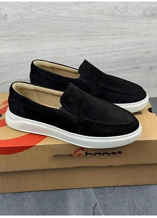 Лоферы мужские натуральная замша черные, замшевые туфли, слипоны 80