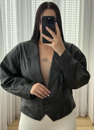 Шикарный винтажный бомбер натуральная мягкая кожа винтаж кожаная