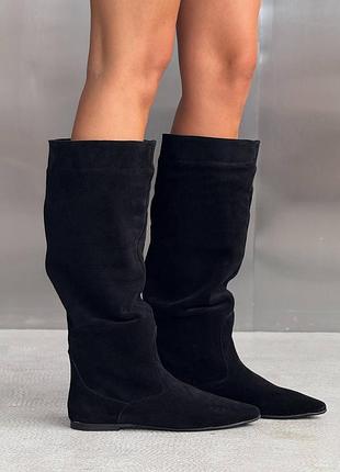 Premium! жіночі чорні чоботи демісезонні чоботи на флісі весна осінь