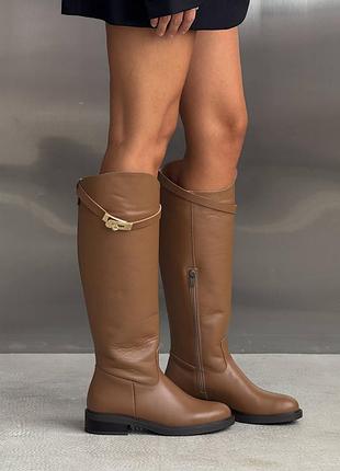 Premium! жіночі шкіряні оранжеві чоботи демісезонні демі чоботи на байку натуральна шкіра