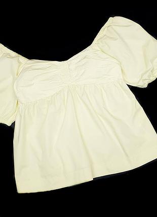 Желтый лимонный топ блуза с открытым плечами