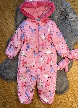 Неймовірний яскравий якісний демі комбінезон з принтом на дівчинку 2/3р george