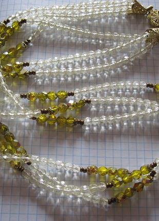 Бусы .ожерелье. чешское стекло . винтаж.