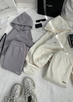 Костюм свитшот + джоггеры 🌿 черное, молоко, серое, масло | размер 42/46 | мод.372