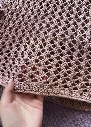 Вязанная кофта в сеточку, вязанная сетка кофта, красивая сетка