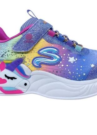 Кросівки skechers для дівчаток «єдинорог мрії» з мигалками і устілкою з памʼяттю (сша)