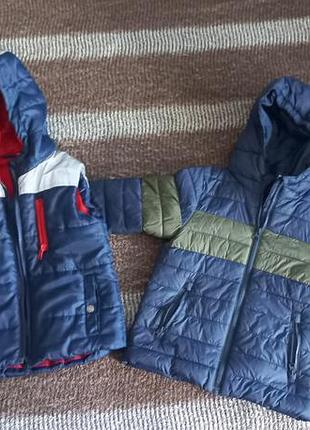 Комплект осенний: теплая куртка мальчишки 5-7 р+жилетка