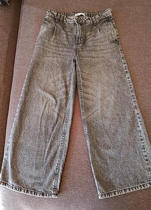 Джинсы кюлоты серые