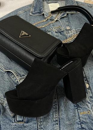 Чорні замшеві сабо н&м🖤