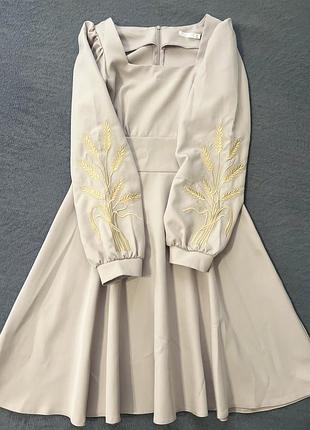 Плаття з вишитими рукавами