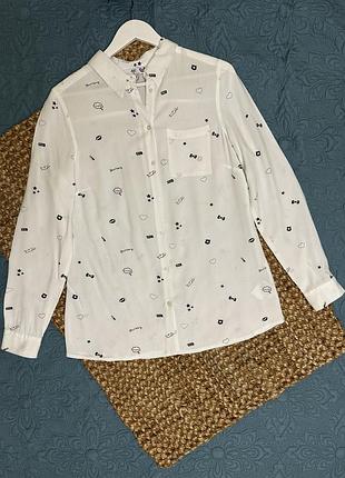 Сорочка жіноча біла ajc з принтом equipment стиль кежуал, м