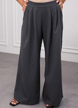 Жіночі графітові класичні широкі брюки | 1702
