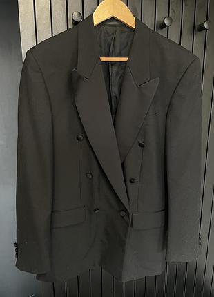 Вінтаж чорний двобортний піджак pierre cardin