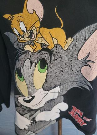 Хлопок 100% модный тонкий свитшот межсезонье том и джерри