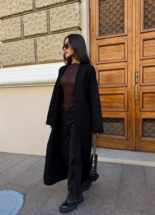 Жіночий повсякденний класичний подовжений кардиган тканина турецька вʼязка відмінна якість