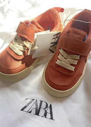 Нові дитячі кеди кросівки помаранчеві коралові зара zara новые детские кеды кроссовки кораллового цвета на липучке 22 размер 23