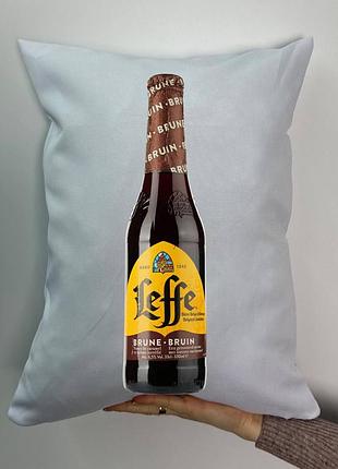 Подушка с принтом габардиновая леффе темная, белая 35х45 (522)