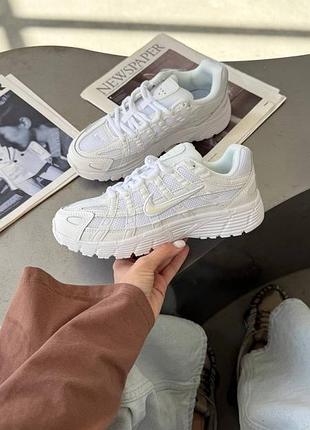Кроссовки nike p-6000 triple white 3