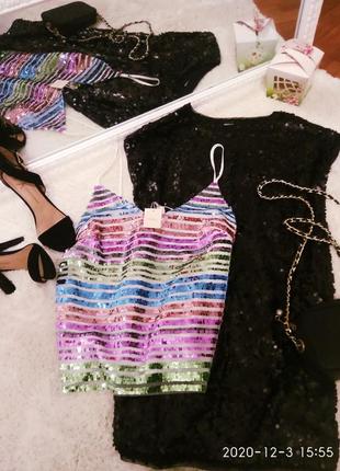 Шикарна гламурна блуза в пайетки р.40/12