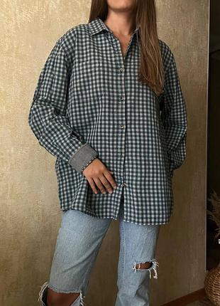 Байковая оверсайз рубашка в клетку от john lewis
