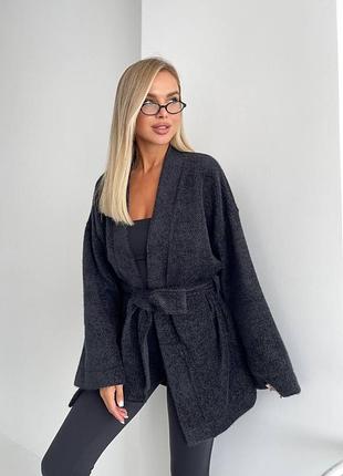 Женский кардиган пушистая ангора травка