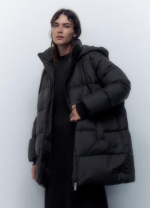 Пуховик оверсайс подовжений zara