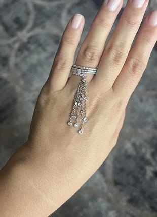 Срібна каблучка з ланцюжком