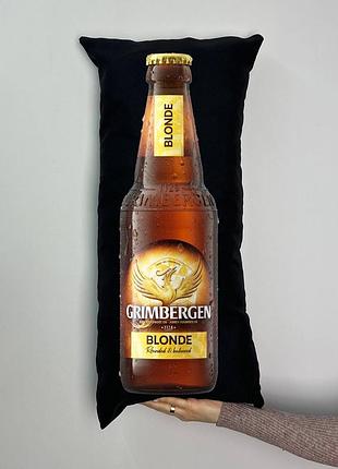 Подушка с принтом габардиновая гримберген светлое, черная 35х75 (546)