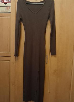 Платье миди рубчик s