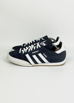 Кросівки adidas samba super suede navy originals 019332 оригінал шкіряні замшеві темно сині чоловічі розмір 43 / 27.5 см
