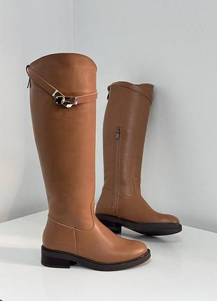 Премиальные кожаные жакейские сапоги внутри байка