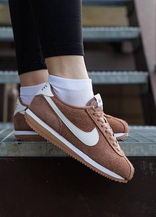 Кроссовки nike cortez brown white
