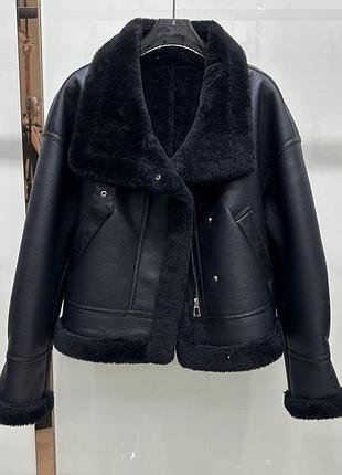 Дубленка из интегрированного меха ( 50% овчина)