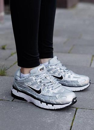Кроссовки nike p-6000 white silver black