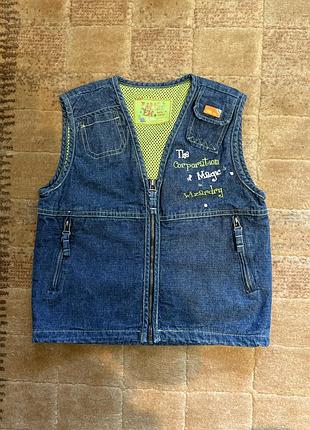 Жилет (безрукавка) джинсова на змійці, в гарному стані