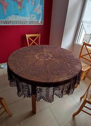 Скатерть круглая из льна