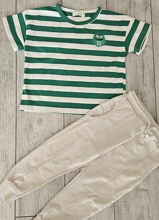 Набор костюм комплект для девочки или мальчика штаны и футболка свободного кроя