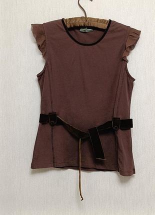 Roberto verino оригинальная блуза футболка топ в стиле бохо пэчворк р. 44-46 пог 44 см, тянется